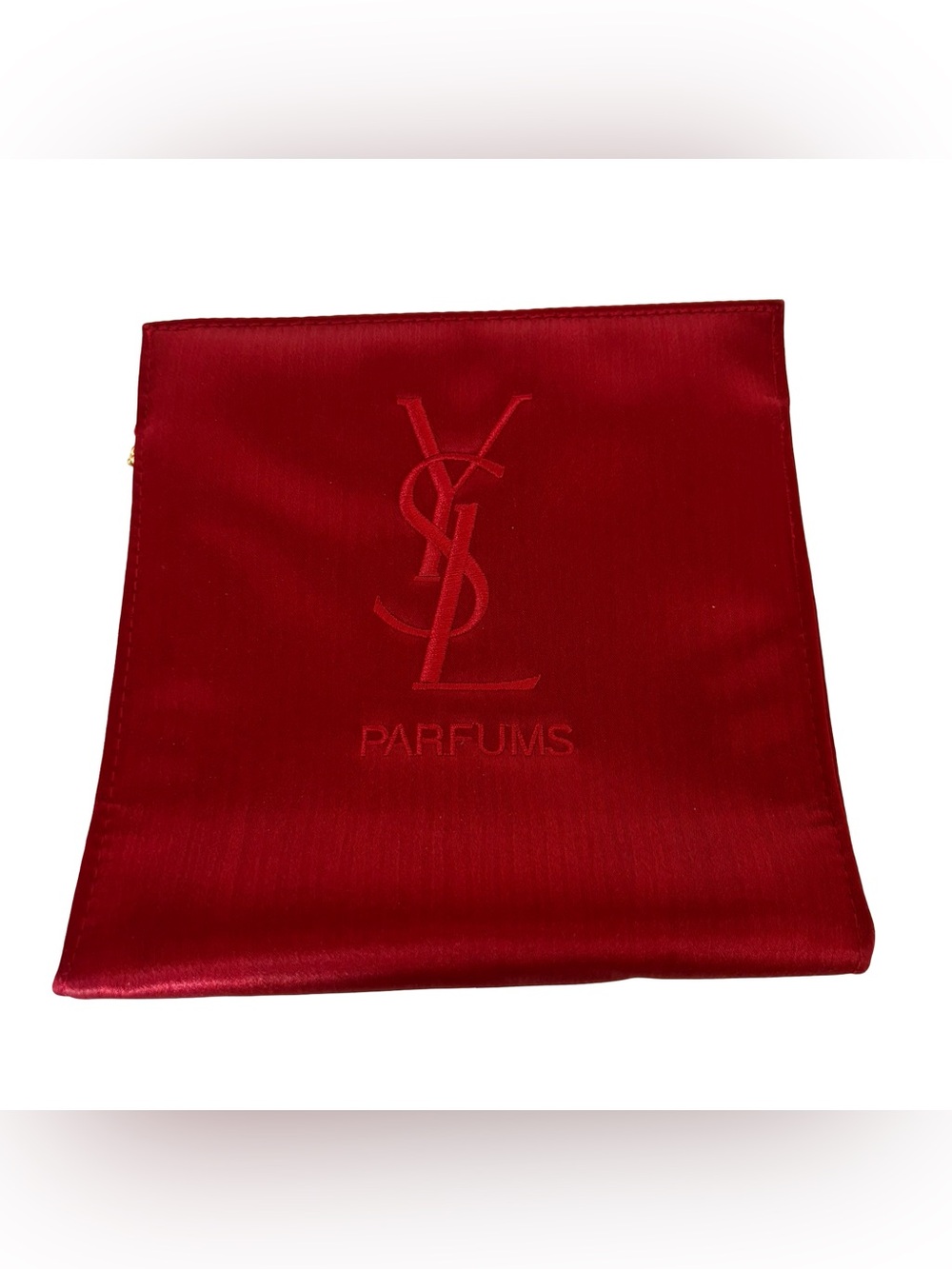 Yves Saint Laurent (YSL) Red Satin Parfums Pouch Vintage